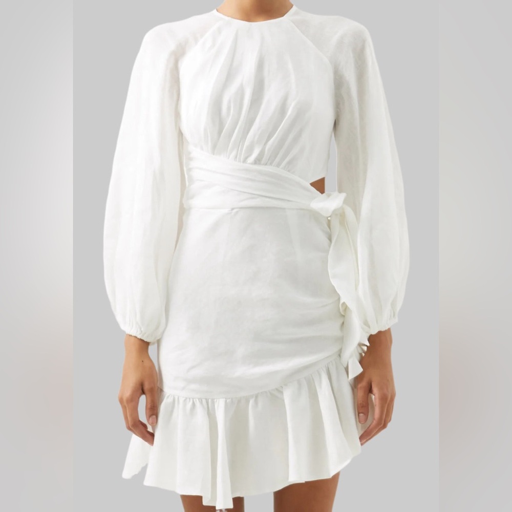 Zimmermann lyre wrap white dress